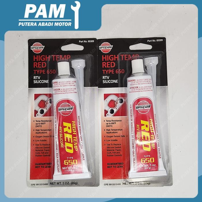 Lem Silicone Red Versachem Merah ukuran Besar 85 Gram- Lem Silicon Red