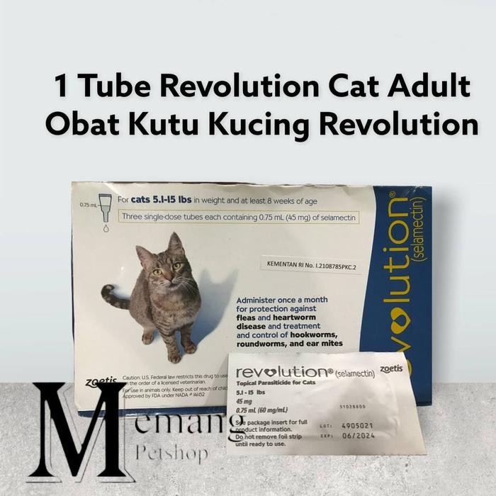 Ready 1 Tube Revolution Cat Blue - Obat Kutu Kucing Revolution