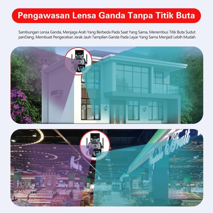 IFZH  Xihancam 5Mp Cctv Dual Lens Cctv Outdoor Wifi Waterproof 360 Ptz Cctv Dual Kamera Wifi