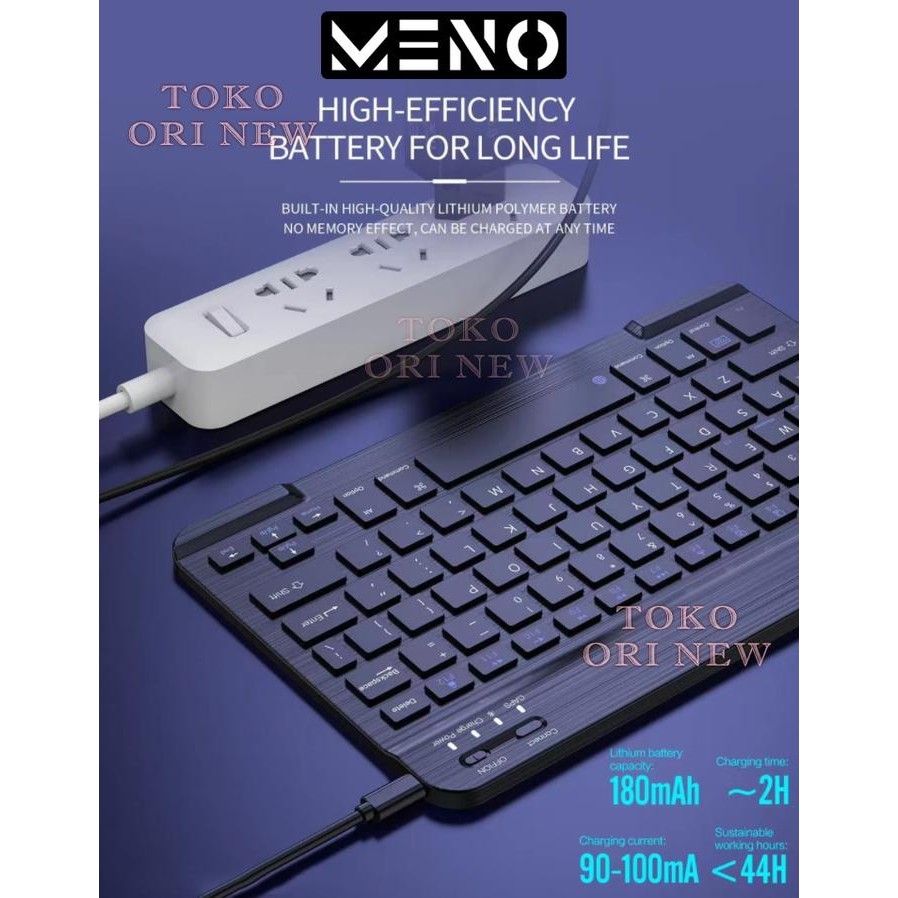 MENO Wireless Slim Keyboard Bluetooth Universal Tablet Tab Android IOS Windows hp laptop PC 50