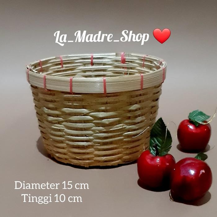 KERANJANG BAMBU Bulat Multifungsi - Cover Pot Tanaman dll.