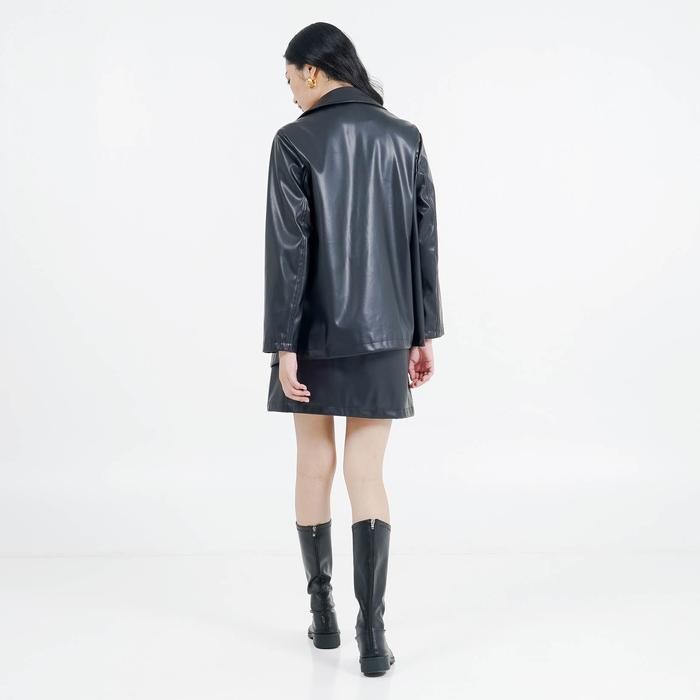 Enzy Storia X This Is April Atasan Blazer Oversize Kasual Wanita Lengan Panjang Es Apollonia Leather