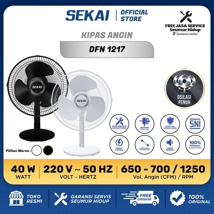 ORI SEKAI Kipas Angin Duduk / Kipas Angin Meja 12 Inch - DFN 1217 / DFN 1218