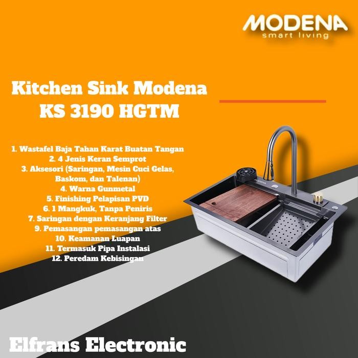 Modena Multifungsional Kitchen Sink Ks 3190 Htgm Modena Ks3190Htgm