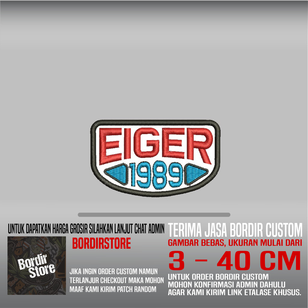 LOGO EIGER 1989 BS-506 PATCH BORDIR LOGO/EMBLEM