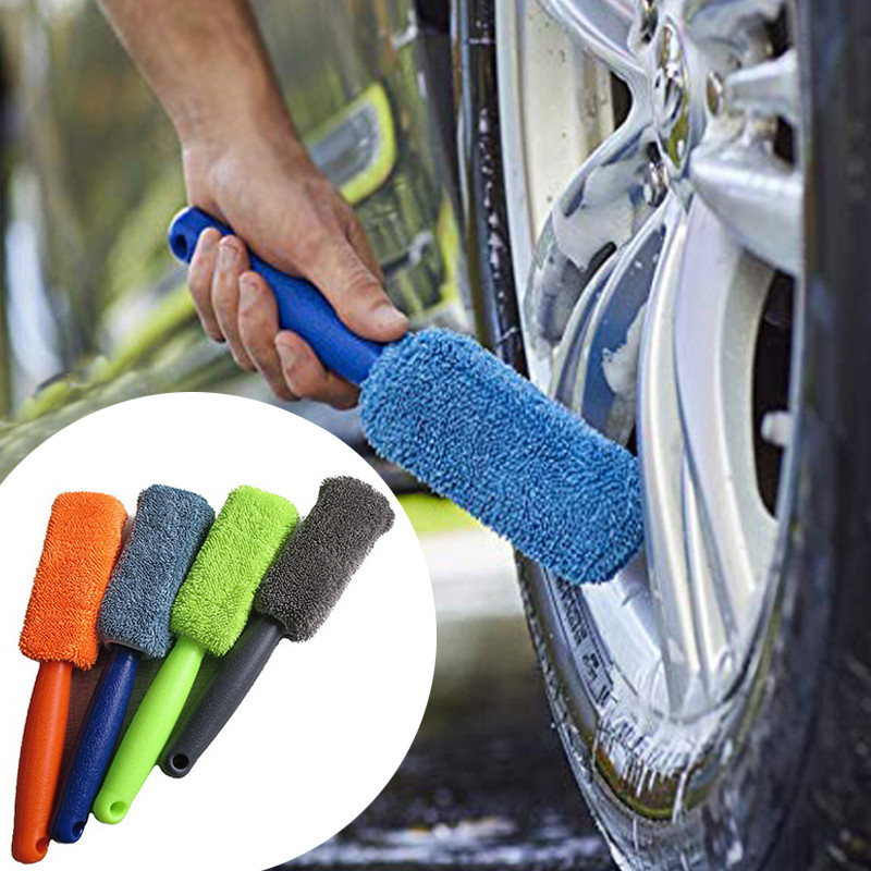 Car Wash Detailing Car Cleaning Brush Microfiber Wheel Rim Brush For Car Trunk Motorcycle Auto Detai