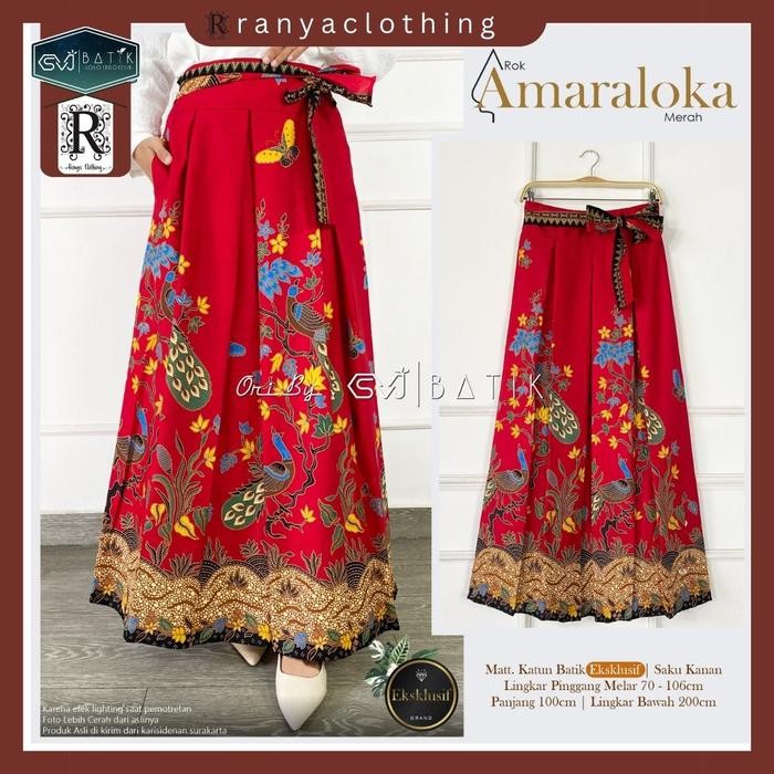 ASLI ROK BATIK WANITA KLOK A KATUN EKSKLUSIF MERAH NAVY HITAM SVJ BATIK READY STOCK