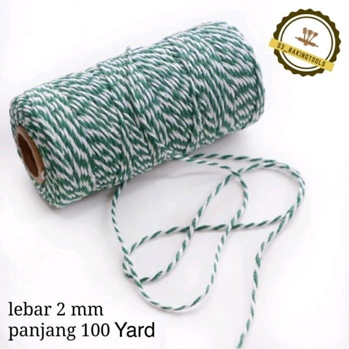 TALI SOUVENIR HAMPERS HIJAU PUTIH 100 YARD