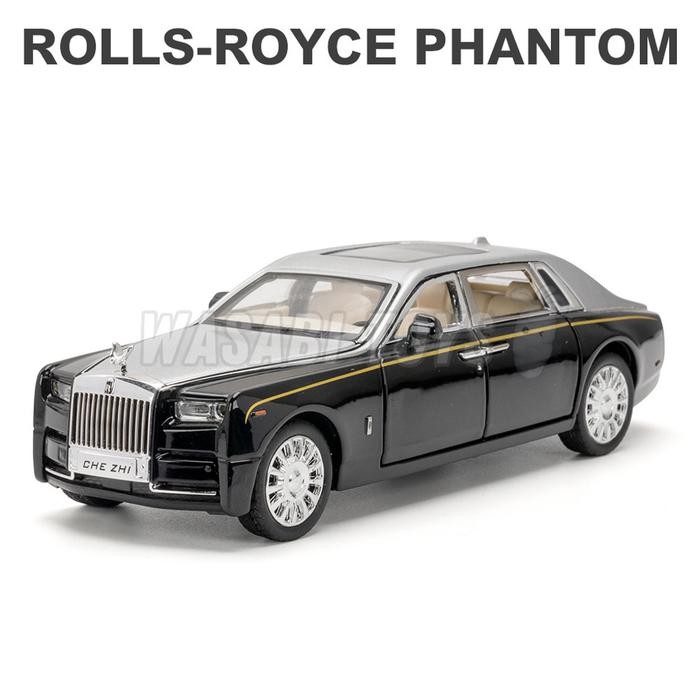 STOK TERBATAS  MINIATUR DIECAST 1:32 ROLLS ROYCE PHANTOM (FITUR LOGO NAIK-TURUN, PAYUNG MINI,