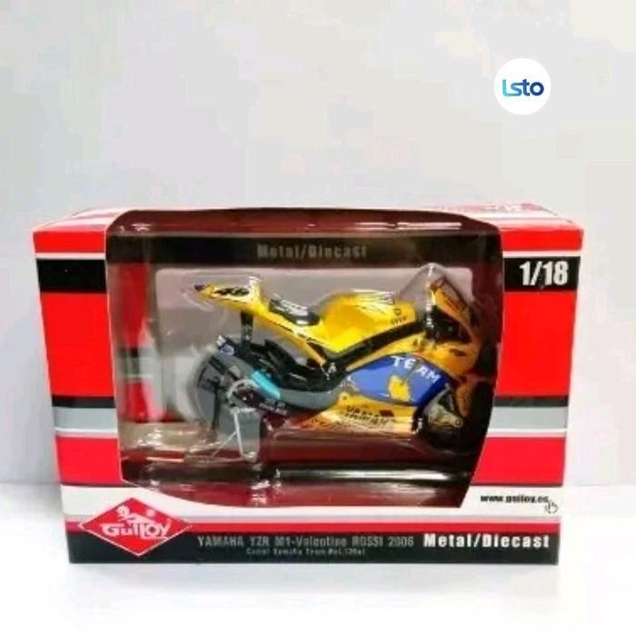 Yamaha Miniatur Motor YZR M1 Moto GP 2006 V Rossi #46 Skala 1:18 Dengan Pilihan Produk Guiloy atau