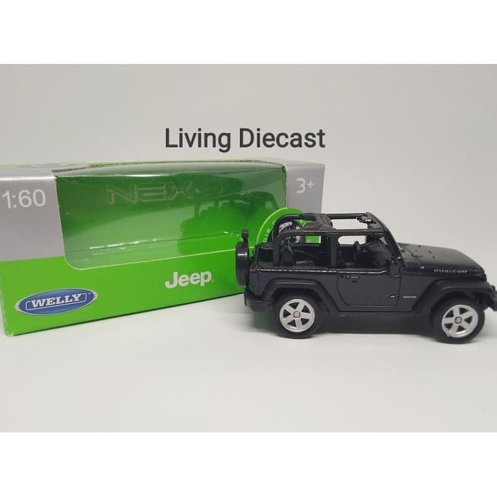 Diecast/Miniatur Mobil-Rubicon top open skala 1:60 (Black color)