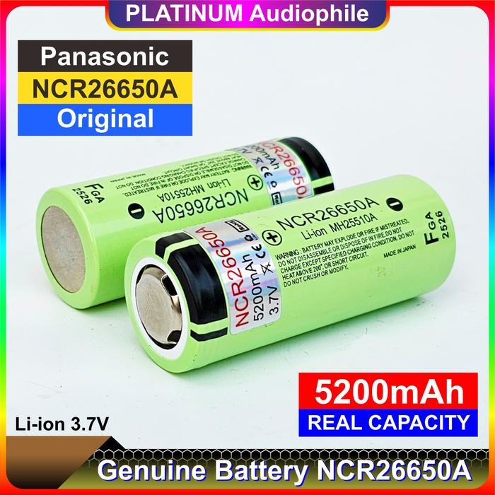 PilihanBaru- Baterai 26650 Panasonic 5200Mah 3.7V 4.2V Ncr26650A Original Battery Ncr 26650