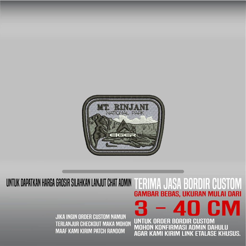 EIGER MT RINJANI NATIONAL PARK PATCH BORDIR LOGO/EMBLEM | HDP-499