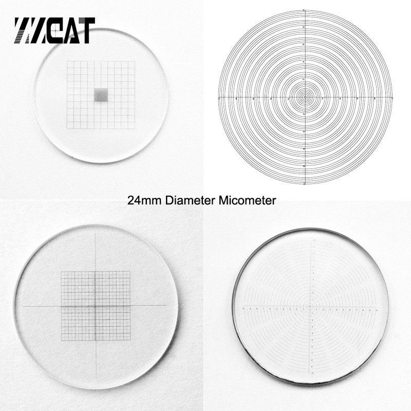 Diameter 24mm Stereo Microscope Eyepiece Micrometer Graticule Ruler Ocular Reticle for Olympus Micro