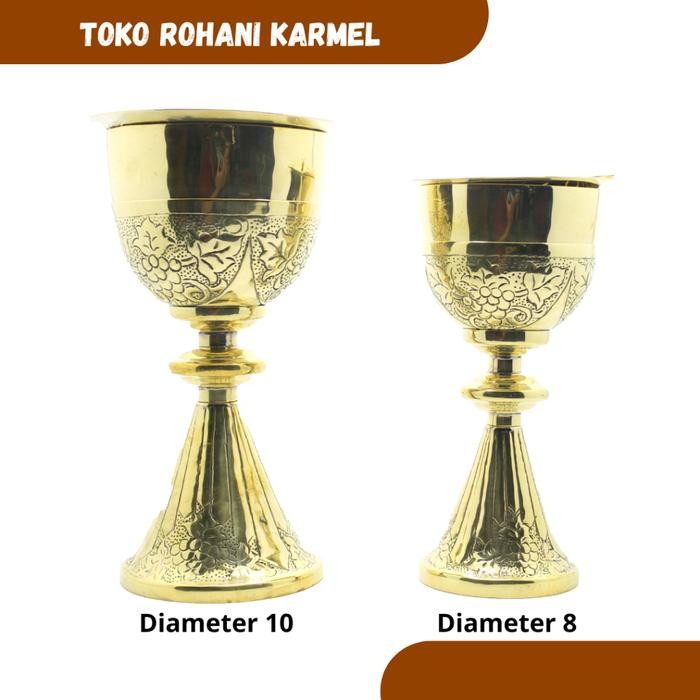 Piala Ukir Kuningan / Piala Perjamuan Katolik / Sibori Perjamuan / Peralatan Misa Katolik
