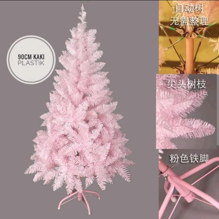 POHON NATAL PCV PINK DAN MERAH HIASAN NATAL CHRISTMAS TREE BESAR