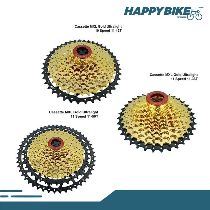 SPROCKET SEPEDA MXL CASSETTE GOLD 11 SPEED 11 - 36T MTB ROAD BIKE