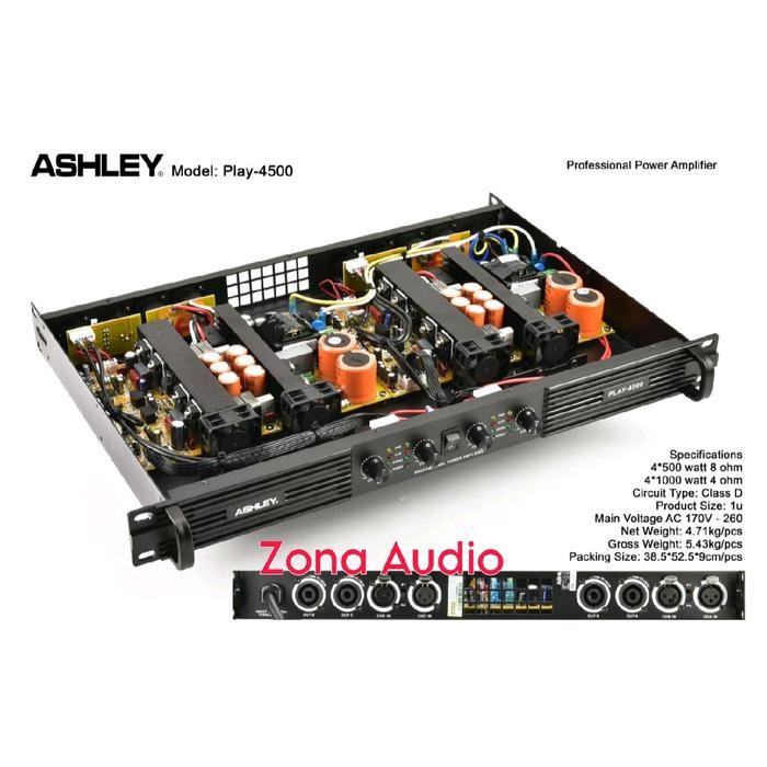 Terbatas Power Amplifier Ashley Play 4500 4 Channel Class D Original Terlariss 