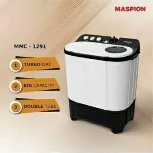 mesin cuci maspion 1291 12kg 2 tabung garansi resmi