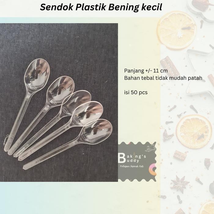 Sendok Plastik Bening isi 50pcs