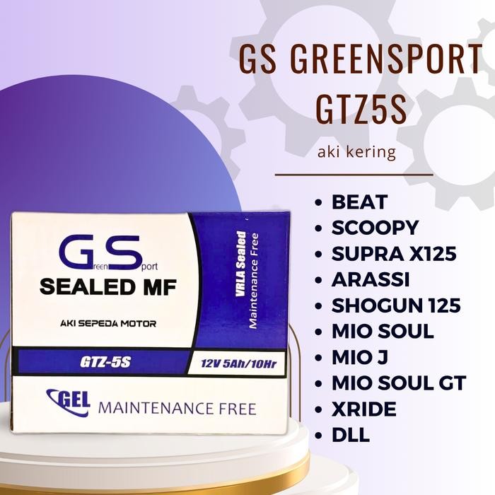 Aki Motor GS GTZ5S MF Accu Kering Motorcycle