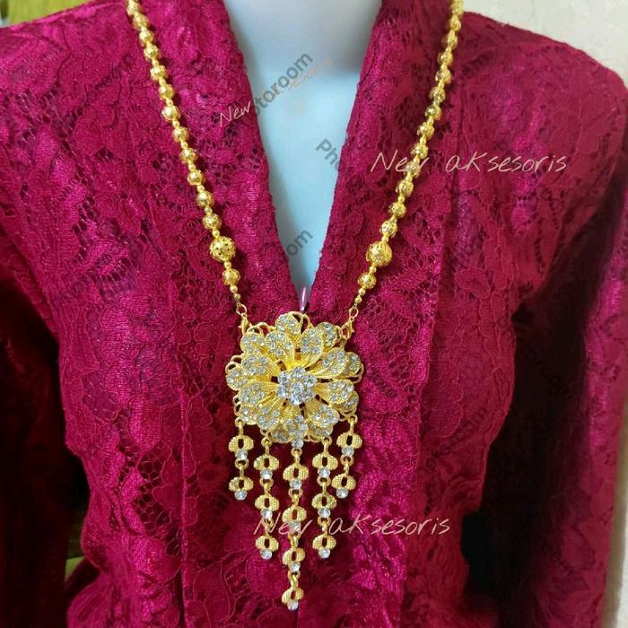 Kalung Bros Kebaya Kutubaru Jurai Full Mata Etnik Elegan Aksesoris Pakaian Adat Bugis Makasar Bali P