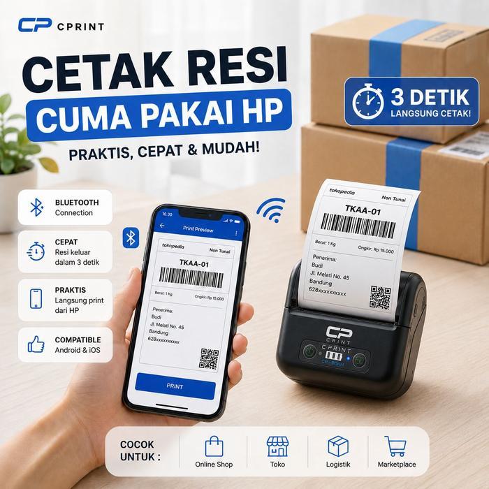 [ PRINTER RESI ] Printer Thermal Bluetooth 80MM Baterai + Bluetooth USB Cetak Alamat Kasir PPOB