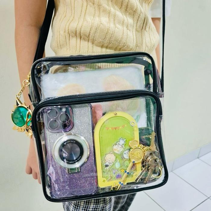 Tas Selempang Cantik PVC Transparan Acara Konser Artis KPOP Sling PVC Bag Kekinian Populer