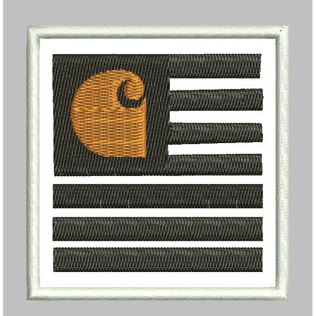 CH-42| -CARHARTT- / PATCH BORDIR LOGO FASHION -  CARHARTT WIP STATE FLAG WHITE BLACK V2