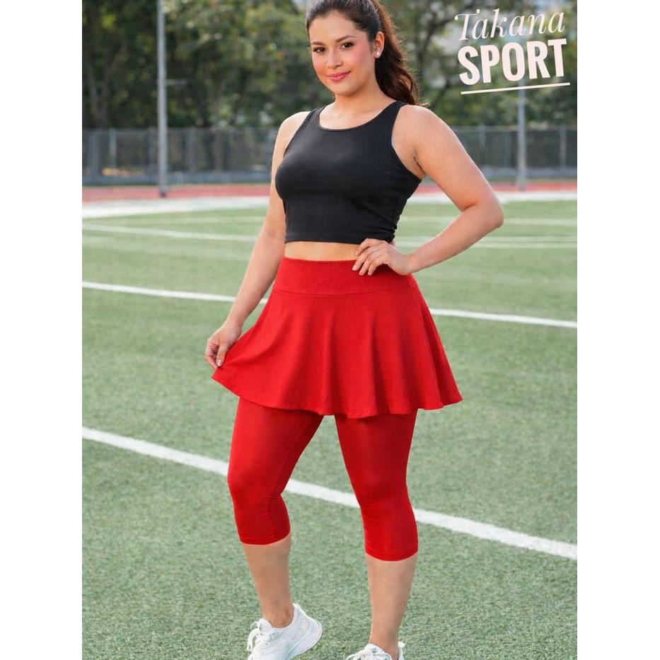 legging senam 7/8 polos High Quality bahan spandex balon legging rok kekinian