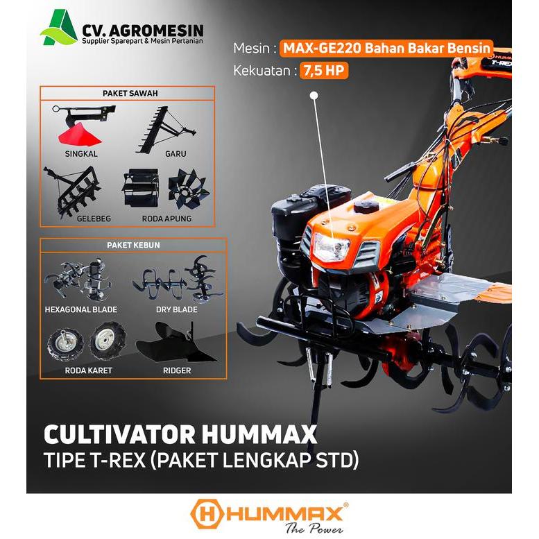 CULTIVATOR MESIN TRAKTOR BAJAK SAWAH TILLER HUMMAX TREX PKT LENGKAP PROMO TERMURAH