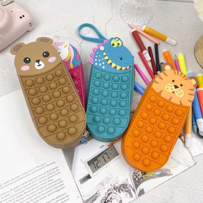 

Tas Pensil Pop it / Case / Dompet / Kotak Pensil / Tempat Pensil Pop it Karakter Unicorn Stationery