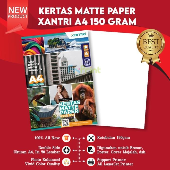 

Pilihan- Kertas Matte Paper Double Side A4 150Gsm 50 Sheets Kertas Matte 150Gr