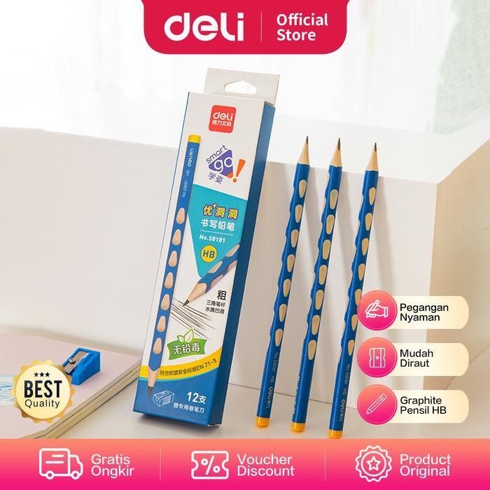

Deli Graphite Pencil 2B / Pensil Kayu Untuk Belajar 12 pcs/box 5818X
