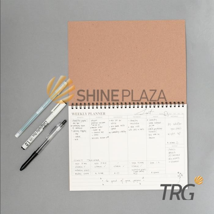 

Buku Tulis Catatan B5 TRG - Kraft Cover Spiral Weekly Planner Expense Tracker Notebook