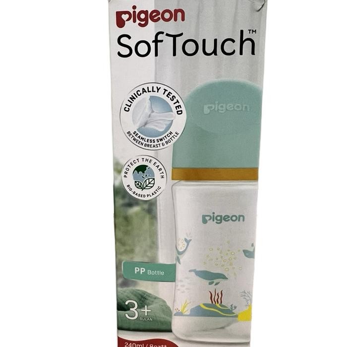 Pigeon Botol Susu Bayi SofTouch 240ml PP Bottle Preloved - Dengan Teknologi SoftTouch & Bahan PP