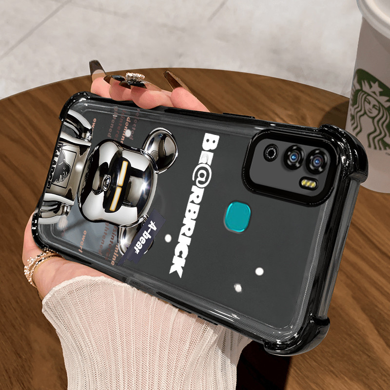 Casing Hp untuk Infinix Hot 9 Play Hot 10 Play Hot 11 Play Case Beruang Robot Kasing airbag ganda pe
