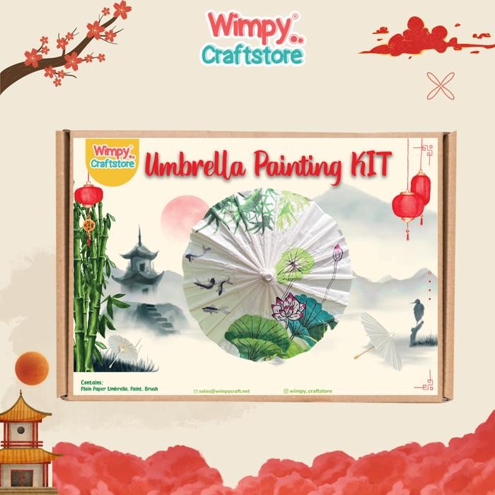 

NEW PRODUK PAKET KERAJINAN WIMPY UMBRELLA PAINTING KIT MELUKIS PAYUNG ART SET MAWAR-89