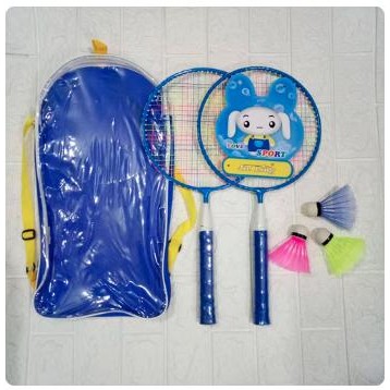 RAKET BADMINTON ANAK JEILING KECIL SET (ISI 2 FREE KOK PLASTIK)