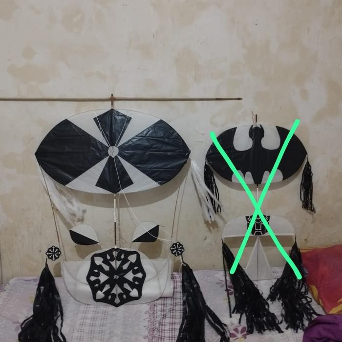 layangan koang kalung buntut 5 meter free cap+gebang plus stel