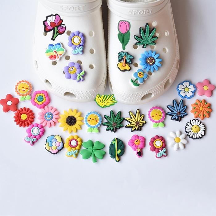 

New 150 Pin Sandal Charms Bunga & Daun