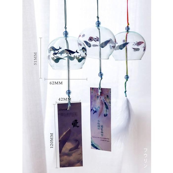 SALE LONCENG ANGIN JEPANG GLASS WIND CHIME GANTUNG LONCENG ANGIN MOBIL