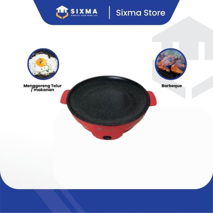 Grill Pan Bbq Listrik Anti Lengket Multifungsi Low Watt Sixma Ss-6506 Pasti Diskon