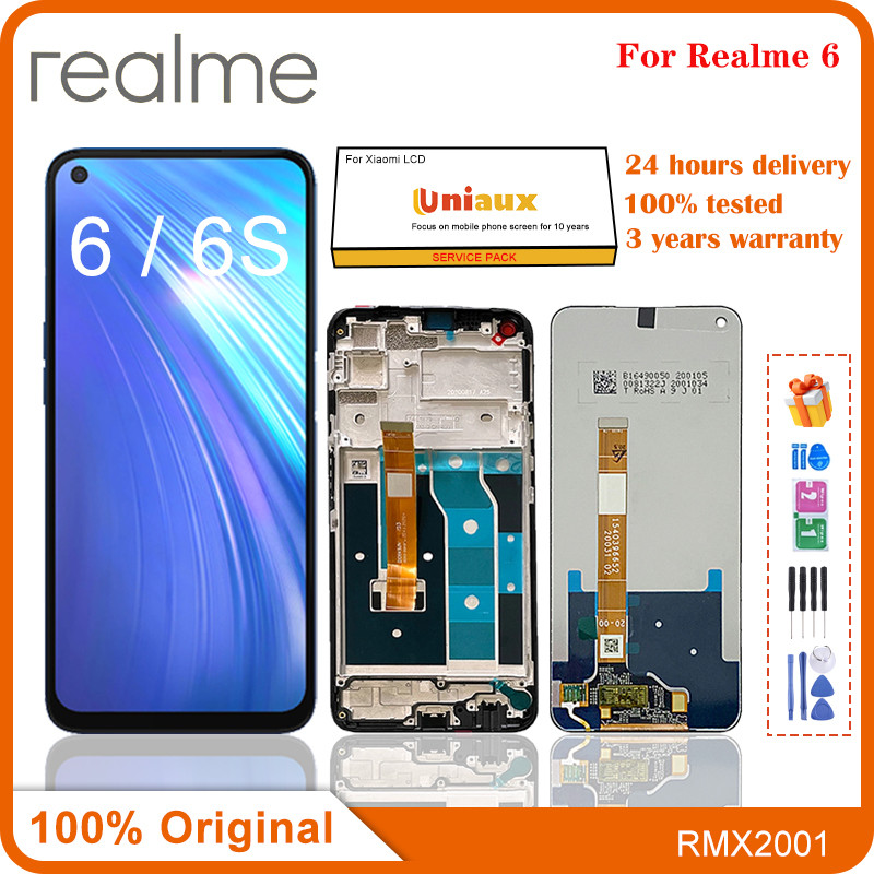 6.5" Original For OPPO Realme 6S RMX2002 LCD Display Touch Screen Digitizer Assembly For Realme 6 RM