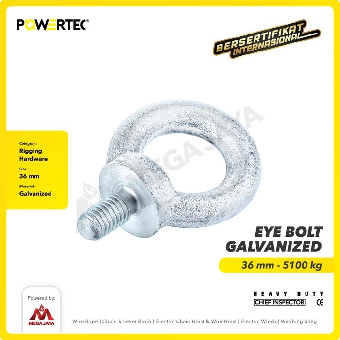 Powertec Eye Bolt / Mata Baut Galvanized M36
