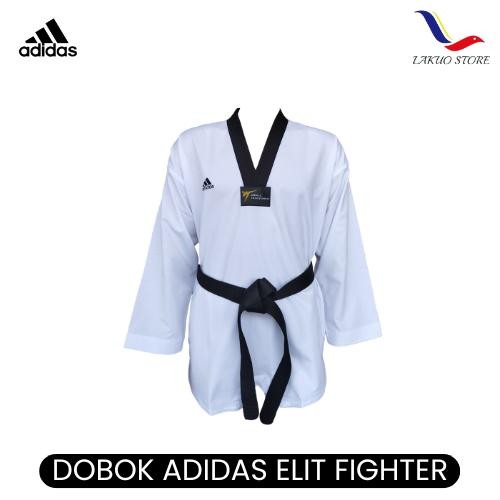 Dobok Adidas Elite Fighter / Uniform Taekwondo / Adidas Kerah Hitam