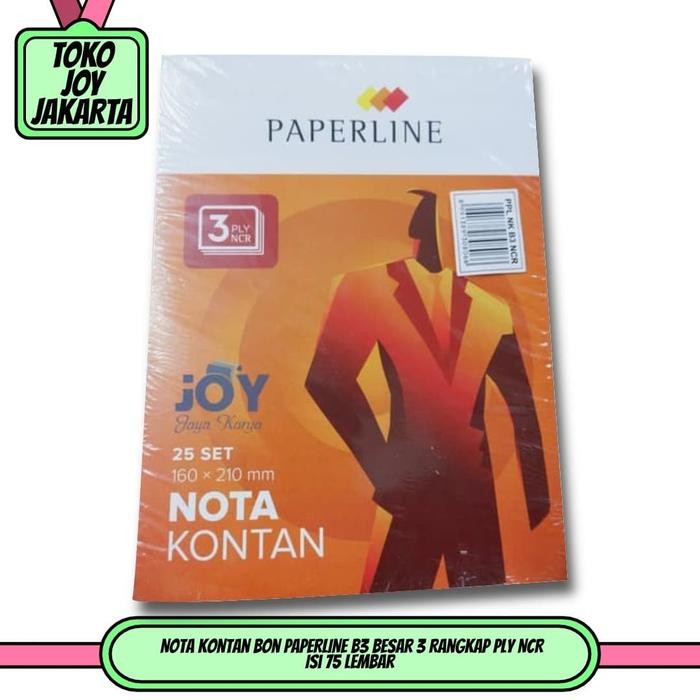 

New Nota Kontan Bon PAPERLINE B3 Besar 3 Rangkap Ply NCR Isi 75 Lembar