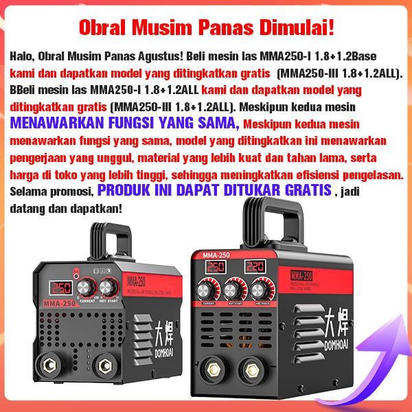 Ready DOMHOAI Mesin Las Inverter Las Listrik Inverter MMA-250 Mesin Las IGBT Tampilan Digital