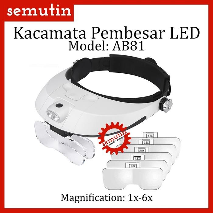 

SALE Kacamata Pembesar LED AB81 / Kaca Mata Servis / Lampu Reparasi / Eyelash Extension
