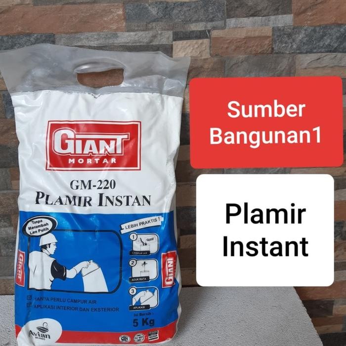 Pilihan- Plamir Instant Bubuk Giant Mortar Gm-220 Avian 5Kg Semen